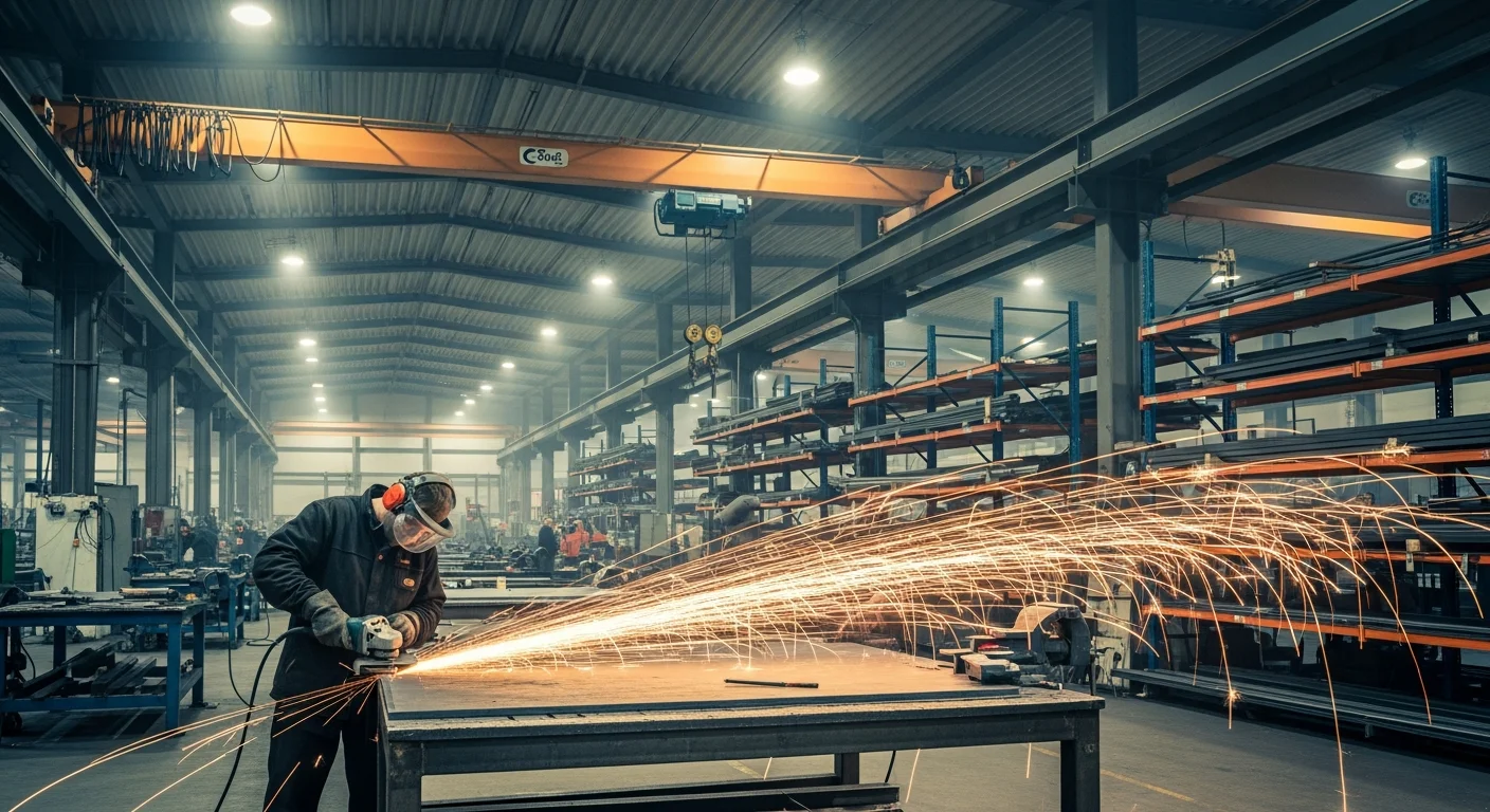 Werkstatt-Atmosphäre — professionelle Metallverarbeitung